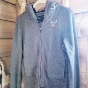 American Eagle Gray  Zip Up Hoodie